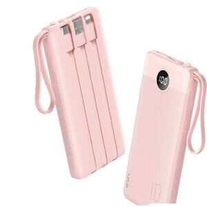 Vrurc 10000mAh Power Bank Portable Cell Charger Model T65 Pink NEW Sealed